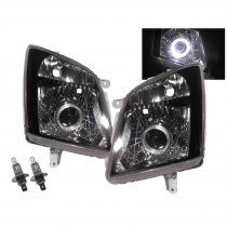 CrazyTheGod Rodeo DENVER 2007-2011 Facelift Pickup 2D/4D Guide LED Angel-Eye Projector Headlight Headlamp Black V2 for ISUZU RHD
