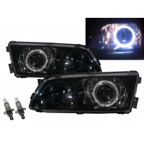 CrazyTheGod Ruifeng M5 First generation 2002-2004 Pre-Facelift Minibus/VAN 2D/4D Guide LED Angel-Eye Projector Headlight Headlamp Black for JAC LHD