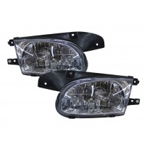 CrazyTheGod Qianlima 2003-2006 Sedan/Hatchback 4D/5D Clear Headlight Headlamp Chrome for KIA LHD