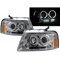 CrazyTheGod Mark LT First generation 2006-2008 Pickup 2D/4D Angel-Eye Projector Headlight Headlamp Chrome for LINCOLN RHD