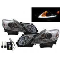 CrazyTheGod GS350 GS450h S190 Third generation 2006-2011 Sedan 4D Projector LED R8Look HID Headlight Headlamp Chrome for LEXUS LHD