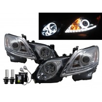 CrazyTheGod GS350 GS450h S190 Third generation 2006-2011 Sedan 4D Cotton Halo Projector Headlight Headlamp Chrome for LEXUS LHD