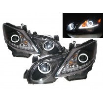 CrazyTheGod GS350 GS450h S190 Third generation 2006-2011 Sedan 4D Cotton Halo Projector Headlight Headlamp Black for LEXUS RHD