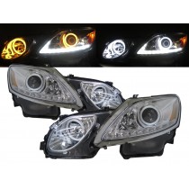 CrazyTheGod GS350 GS450h S190 Third generation 2006-2011 Sedan 4D Cotton Halo Projector Headlight Headlamp Chrome V2 for LEXUS RHD