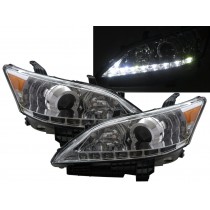 CrazyTheGod ES XV40 Fifth generation 2006-2009 PRE-FACELIFT Sedan 4D LED Bar Projector Halogen Headlight Headlamp Chrome for LEXUS LHD