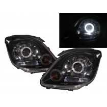CrazyTheGod Jolie 2004-2008 Wagon/Truck 2D/5D Guide LED Angel-Eye Projector Headlight Headlamp Black for Mitsubishi RHD