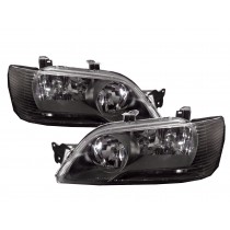 CrazyTheGod LANCER CEDIA/CG 2001-2003 Sedan/Wagon 4D/5D Clear Headlight Headlamp Black Taiwan for Mitsubishi LHD