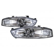 CrazyTheGod Mirage Fifth generation 1995-2003 Hatchback/Coupe 2D/3D Clear Headlight Headlamp Chrome for Mitsubishi RHD