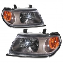 CrazyTheGod Montero Sport First generation 2000-2006 SUV 5D Clear Headlight Headlamp W/O Motor Chrome US for Mitsubishi LHD