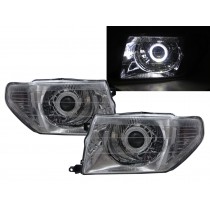 CrazyTheGod Montero iO 1998-2015 SUV 3D/5D Guide LED Angel-Eye Projector Headlight Headlamp Chrome for Mitsubishi LHD