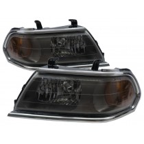 CrazyTheGod Shogun Sport First generation 2000-2006 Wagon 5D Clear Headlight Headlamp Black EUROPE for Mitsubishi LHD