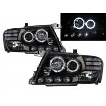 CrazyTheGod Shogun 2000-2006 SUV 2D/4D SuperHalo Projector Headlight Headlamp Black for Mitsubishi RHD