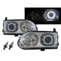 CrazyTheGod Space Gear L400 Fourth generation 1998-2007 Minibus/VAN/Pickup 2D/4D Guide LED Angel-Eye Headlight Headlamp Chrome for Mitsubishi RHD