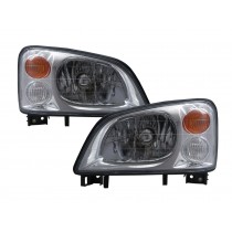 CrazyTheGod Veryca 2000-2009 Truck 2D/4D Clear Headlight Headlamp Chrome for Mitsubishi LHD