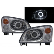 CrazyTheGod Veryca 2000-2009 Truck 2D/4D Guide LED Angel-Eye Projector Headlight Headlamp Chrome for Mitsubishi RHD