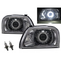 CrazyTheGod TRITON L200 1996-2001 Wagon/Pickup 2D/4D/5D Guide LED Angel-Eye Projector Headlight Headlamp Chrome for Mitsubishi LHD