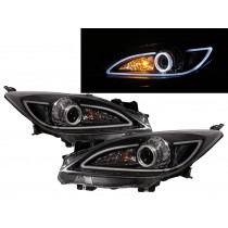CrazyTheGod Mazda3/Axela BL Second generation 2009-2013 Sedan/Hatchback 4D/5D Guide LED Angel-Eye Projector R8Look Headlight Headlamp Black EU for MAZDA RHD