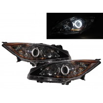 CrazyTheGod Mazda3/Axela BL Second generation 2009-2013 Sedan/Hatchback 3D/4D Cotton Halo Projector Headlight Headlamp W/ Motor Black for MAZDA LHD