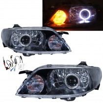 CrazyTheGod 323 BJ Ninth generation 2001-2003 Facelift Sedan/Hatchback/Wagon 4D/5D Guide LED Angel-Eye Projector HID Headlight Headlamp Black V2 for MAZDA RHD