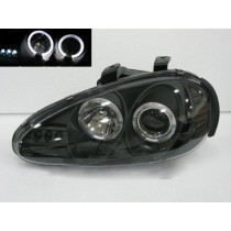 CrazyTheGod MX3 1992-1998 Hatchback 3D Halo Projector Headlight Headlamp Black for MAZDA LHD