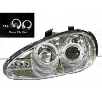 CrazyTheGod MX3 1992-1998 Hatchback 3D Halo Projector Headlight Headlamp Chrome for MAZDA RHD