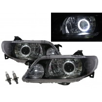 CrazyTheGod Protege BJ Eighth generation 2001-2003 Facelift Sedan/Hatchback/Wagon 4D/5D Guide LED Angel-Eye Projector Headlight Headlamp Black for MAZDA RHD