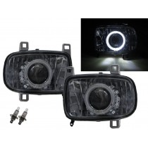 CrazyTheGod RX-7 RX7 FD3S Third generation 1992-2002 Coupe 2D Guide LED Angel-Eye Projector Halogen Headlight Headlamp Chrome V2 for MAZDA RHD