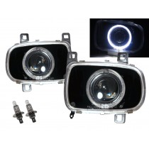 CrazyTheGod RX-7 RX7 FD3S Third generation 1992-2002 Coupe 2D Guide LED Angel-Eye Projector Headlight Headlamp Black for MAZDA LHD
