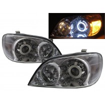 CrazyTheGod Ria 2001-2006 VAN 4D CCFL Projector Headlight Headlamp Chrome for NAZA LHD