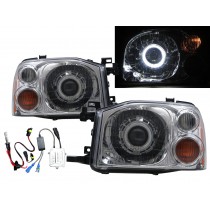 CrazyTheGod NAVARA D22 First generation 2001-2004 Pickup Truck/Ute/Bakkie 2D/4D Guide LED Angel-Eye Projector HID Headlight Headlamp Chrome for NISSAN RHD