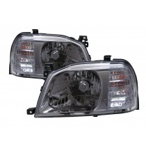 CrazyTheGod NAVARA D22 First generation 2007-Present Pickup 4D Clear Headlight Headlamp Chrome China for NISSAN LHD