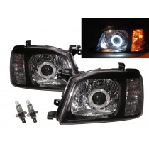 CrazyTheGod NAVARA D22 First generation 2007-Present Pickup 4D Guide LED Angel-Eye Projector Headlight Headlamp Black China for NISSAN RHD