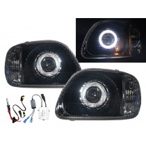 CrazyTheGod Micra K11 Second generation 1998-2002 FACELIFT Hatchback 3D/5D Guide LED Angel-Eye Projector Headlight Headlamp Black for NISSAN LHD