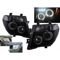 CrazyTheGod PATHFINDER R51 Third generation 2005-2010 PRE-FACELIFT SUV 5D LED Halo Projector Headlight Headlamp Black for NISSAN RHD