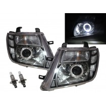 CrazyTheGod PATHFINDER R51 Third generation 2009-2015 Facelift SUV 5D Guide LED Angel-Eye Projector Headlight Headlamp Black US for NISSAN RHD
