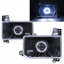 CrazyTheGod TERRANO 1993-1996 SUV 2D/4D Guide LED Angel-Eye Projector HID Headlight Headlamp Black V2 for NISSAN RHD