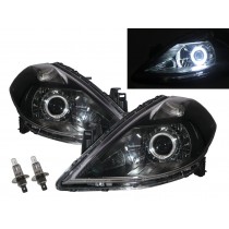 CrazyTheGod TIIDA C11 First generation 2008-2012 Facelift Sedan/Hatchback 4D/5D Guide LED Angel-Eye Projector Headlight Headlamp W/ Motor Black for NISSAN LHD