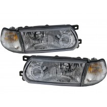 CrazyTheGod Tsuru V16 B13 Third generation 1995-present FACELIFT Sedan/Coupe 2D/4D Clear Headlight Headlamp Chrome V1 for NISSAN LHD