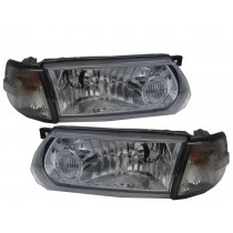 CrazyTheGod Tsuru V16 B13 Third generation 1995-present FACELIFT Sedan/Coupe 2D/4D Clear Headlight Headlamp Chrome V2 for NISSAN LHD