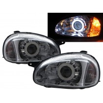 CrazyTheGod Corsa B 1993-2000 Hatchback 3D/5D CCFL Projector Headlight Headlamp Chrome for OPEL RHD
