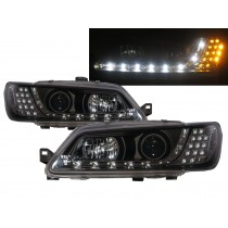 CrazyTheGod 306 First generation 1993-1997 Sedan/Wagon/Convertible 2D/4D/5D Projector LED R8Look Headlight Headlamp Black for PEUGEOT LHD