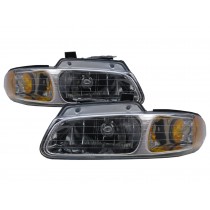 CrazyTheGod Grand Voyager 1996-1999 Minivan 3D/4D Clear Headlight Headlamp Chrome for PLYMOUTH LHD