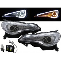 CrazyTheGod FR-S 2012-present Coupe 2D Cotton Halo LED Dynamic Turn Signal D4S Bulb W/S Ballast Headlight Headlamp Chrome for SCION LHD