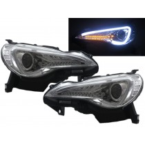 CrazyTheGod FR-S 2012-present Coupe 2D DRL Dynamic Turn signal HID D4S Headlight Headlamp Chrome for SCION RHD