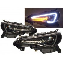 CrazyTheGod BRZ ZN6 2012-present Coupe 2D DRL Dynamic Turn signal HID D4S Headlight Headlamp Black for SUBARU LHD