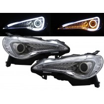 CrazyTheGod BRZ ZN6 2012-present Coupe 2D Cotton Halo LED Dynamic Turn Signal HID D4S Headlight Headlamp Chrome for SUBARU RHD