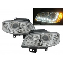 CrazyTheGod IBIZA 6K2 Second generation 1999-2002 FACELIFT Hatchback 3D/5D Projector LED R8Look Headlight Headlamp Chrome for SEAT RHD