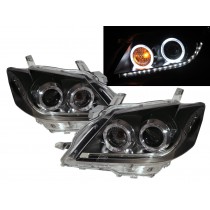 CrazyTheGod AURION XV40 First generation 2006-2008 Pre-Facelift Sedan 4D LED Halo Projector Headlight Headlamp Black ASIA for TOYOTA RHD