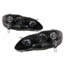 CrazyTheGod Corolla E120 Ninth generation 2001-2007 Sedan 4D Projector Headlight Headlamp Black ASIA for TOYOTA RHD