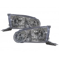 CrazyTheGod Corolla E110 Eighth generation 2001-2002 Facelift Sedan 4D Clear Headlight Headlamp Chrome US for TOYOTA LHD